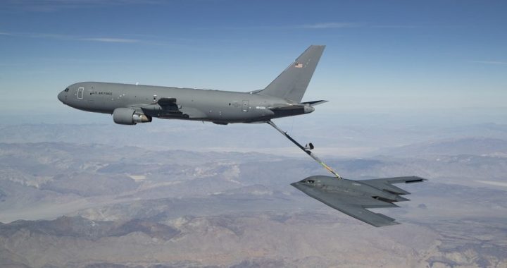 KC-46A refuels B-2 Spirit
