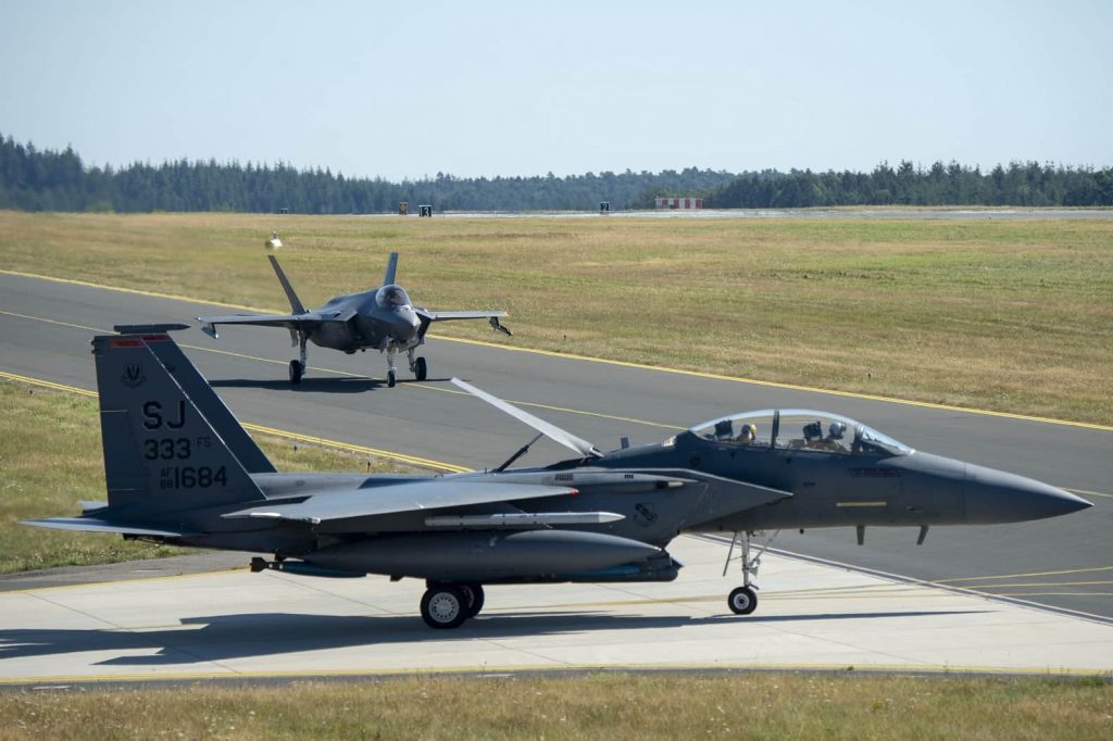 F-35A and F-15E
