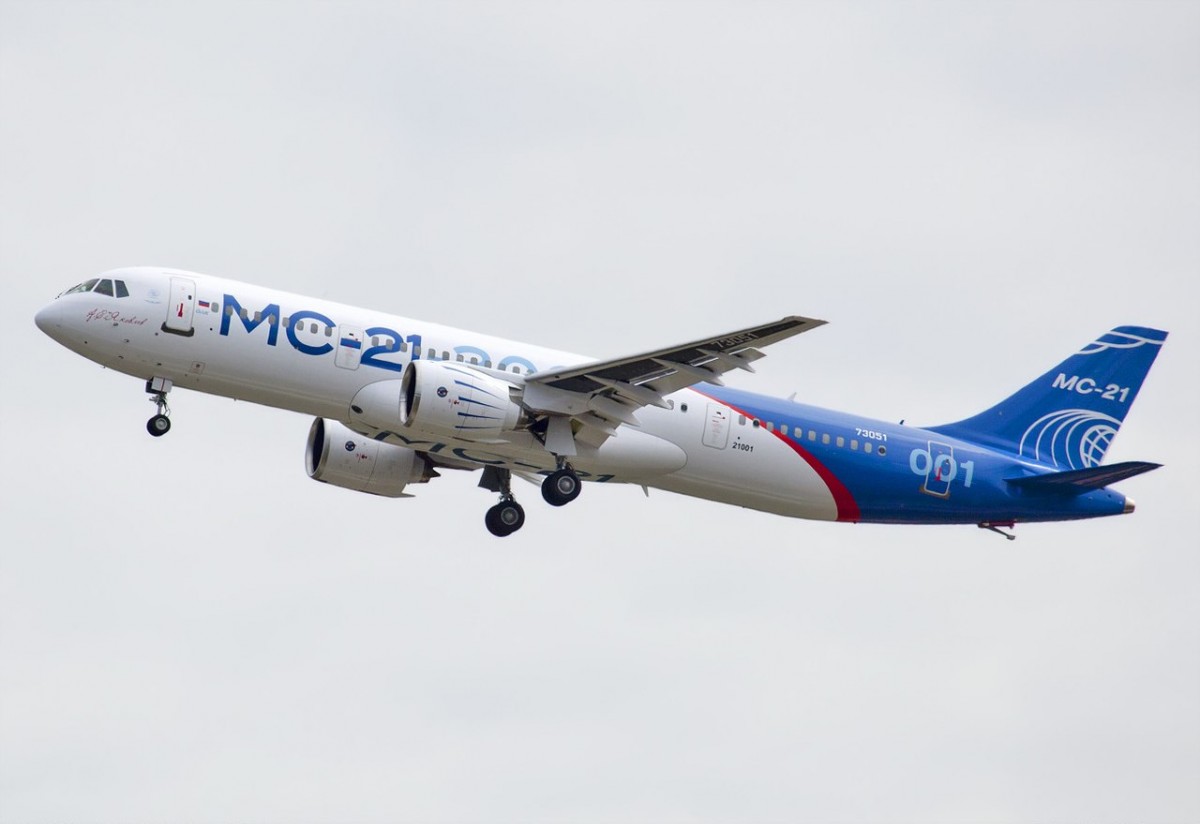 Jet komersial MC-21 Rusia.