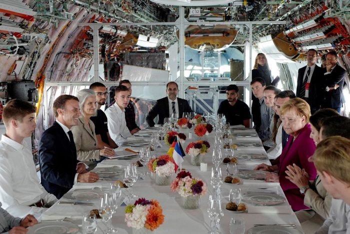 Macron_Merkel_Airbus_A350_Lunch