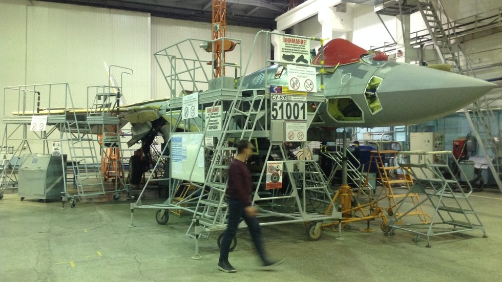Su-57 at its plant