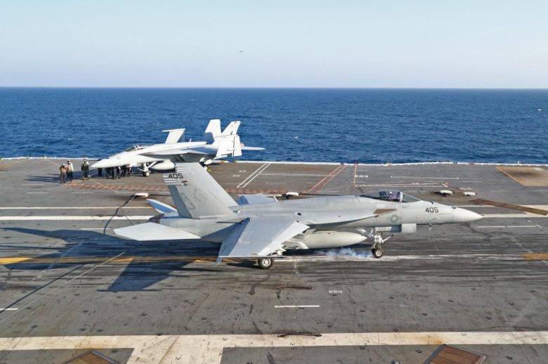 Super Hornet 1000th landing on CVN 78