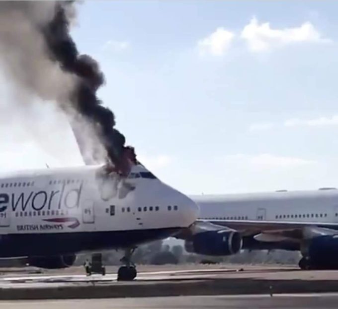 747-BA terbakar di Spanyol