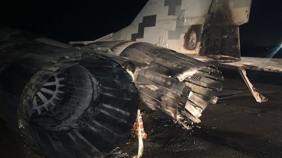 Ukraine MiG-29 collided with car