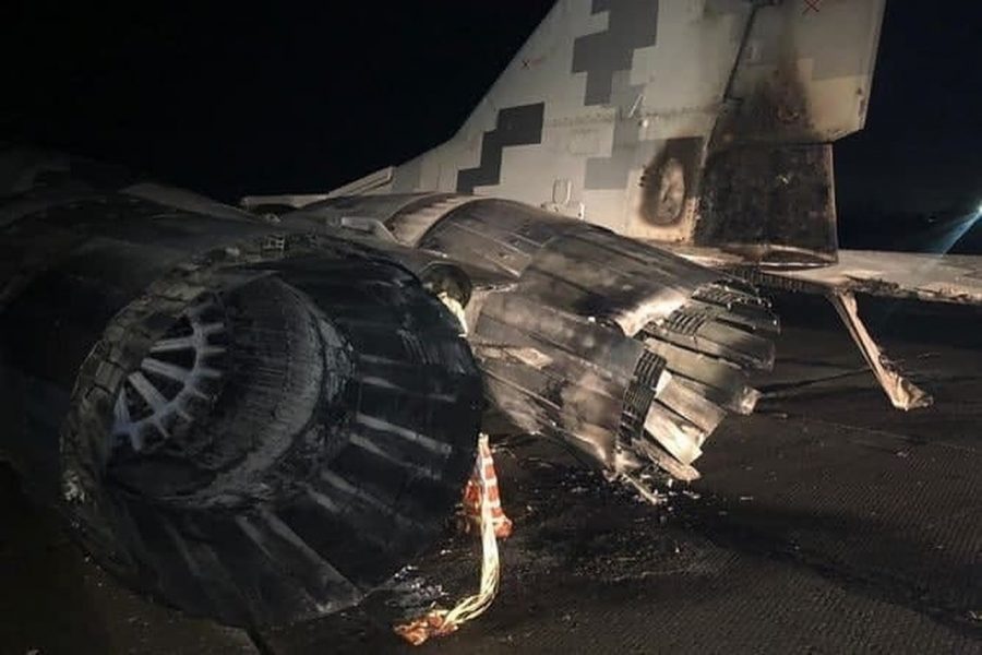 Ukraine MiG-29 collided with car