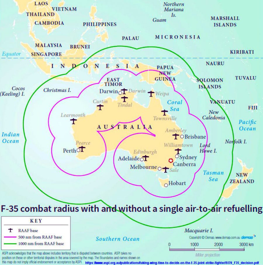 RAAF F-35A Combat Radius