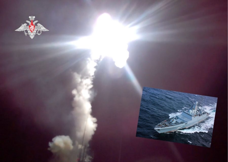 Tsirkon missile launch from Admiral Gorshkov frigate