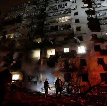 Kerusakan bangunan di Ukraina