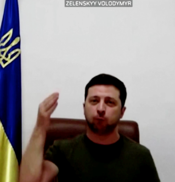 Zelensky speaks to EU from Ukraine