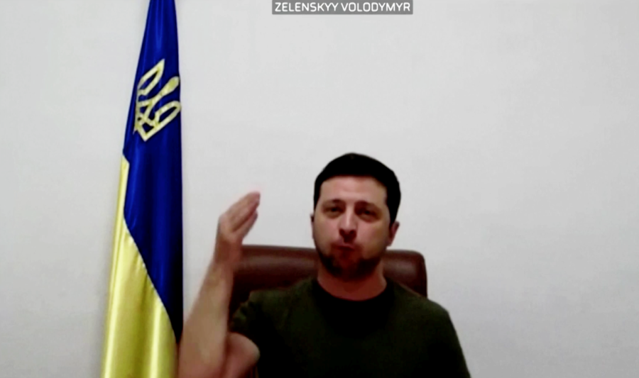 Zelensky speaks to EU from Ukraine