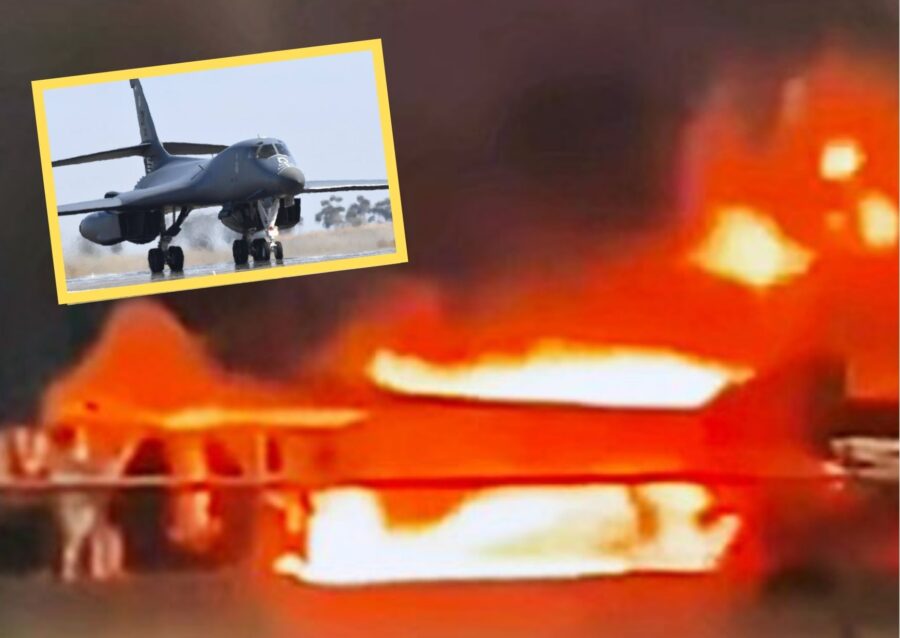 B-1B terbakar