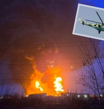 Mi-24 Ukraina serang depot minyak Rusia