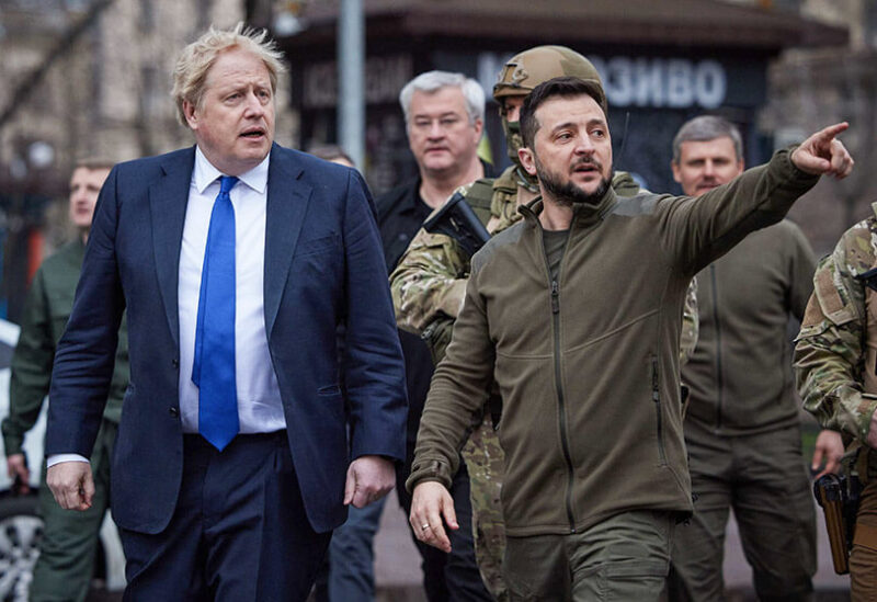 boris johnson - volodimir zelensky - kiev - ukrania