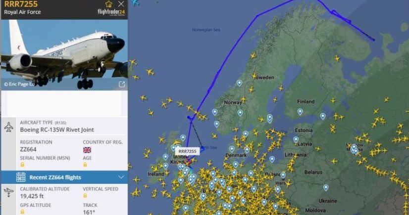 RAF RC-135 diusir oleh MiG-31BM di atas Laut Barents