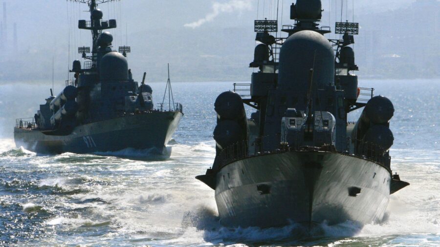 Kapal perang Armada Pasifik Rusia dalam Latihan Vostok 2022