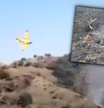 Canadair CL-415 jatuh saat memadamkan api di perbukitan di Italia