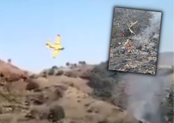 Canadair CL-415 jatuh saat memadamkan api di perbukitan di Italia