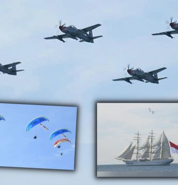 SUPER TUCANO - PARAMOTOR - TERJUN PAYUNG TAMPIL DI SAIL TIDORE 2022