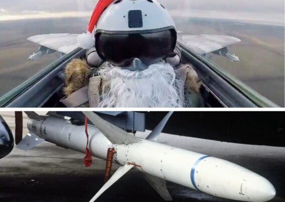 Berpakaian sinterklas pilot MiG-29 Ukraina luncurkan dua rudal HARM ke target Rusia
