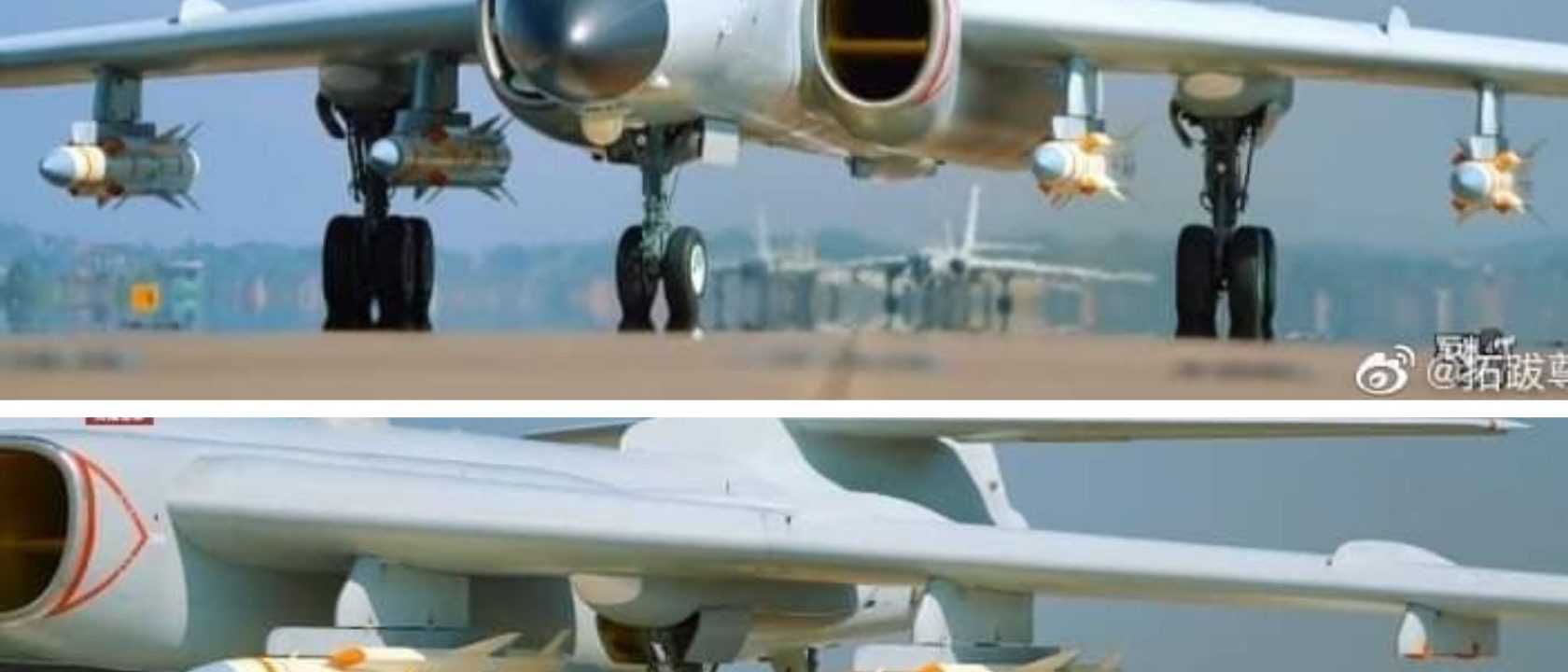 Pembom H-6K PLAAF membawa empat rudal antikapal supersonik YJ-12