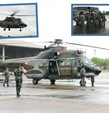 TNI kerahkan helikopter Super Puma H-3211 untuk bantu evakuasi korban heli Bell 412SP _Airspace ReviewPolri