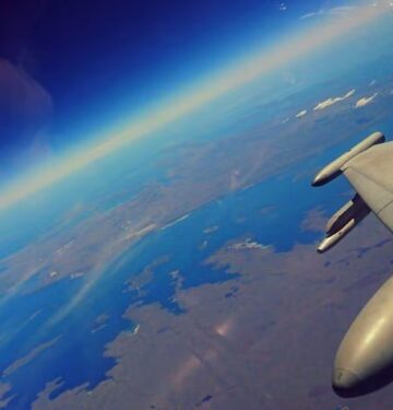 Typhoon RAF terbang di atas Kepulauan Falkland