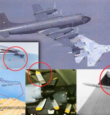 Ujung sirip tegak Su-27 berbenturan dengan baling-baling P-3 Norwegia