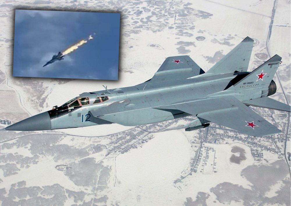 MiG-31 terbakar sebelum jatuh_