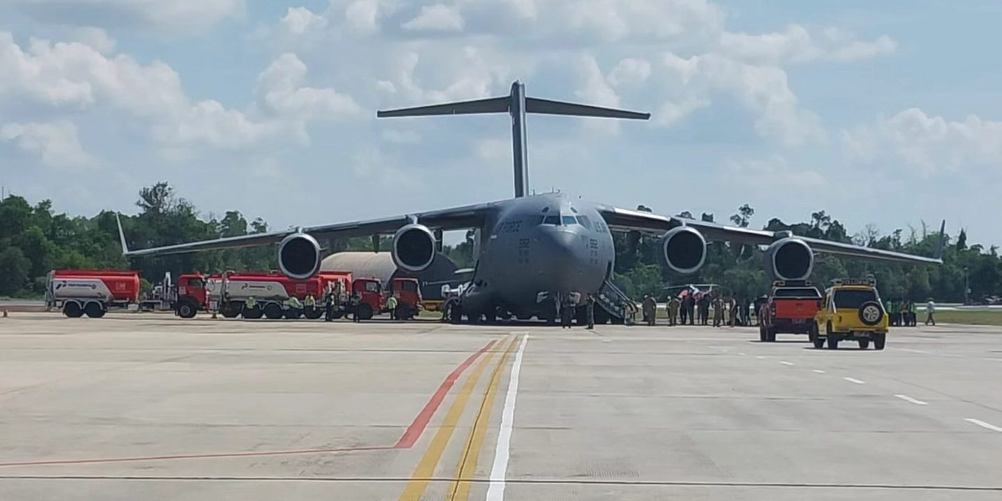 C-17 Globemaster III mendarat di Lanud Roesmin Nurjadin dalam rangka Cope West 2023