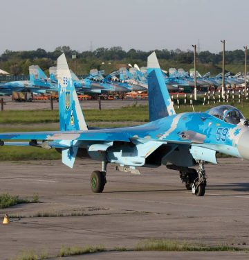 Ukraine Su-27s at Myrhorod 2018 by Chris Lofting