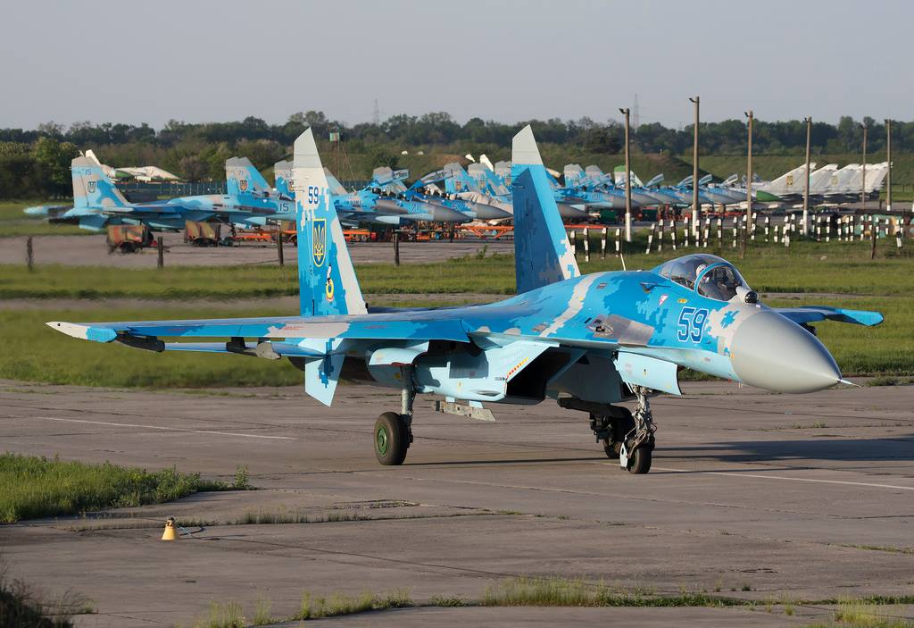 Ukraine Su-27s at Myrhorod 2018 by Chris Lofting