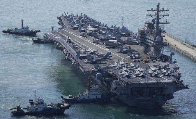 Kapal induk AS dalam latihan militer di Korea Selatan