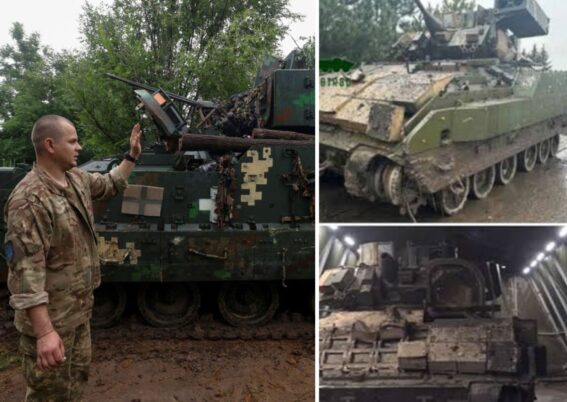 Hmmm… Pasukan Rusia akan menyita M2 Bradley Ukraina yang dipasok AS dan membawanya ke Moskow.
