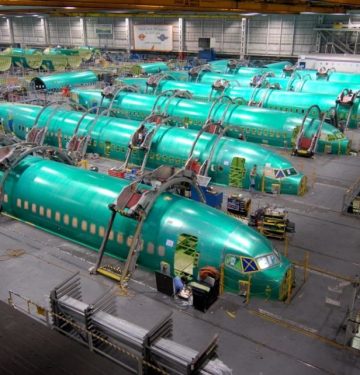 Produksi badan pesawat Boeing 737 di Spirit AeroSystems
