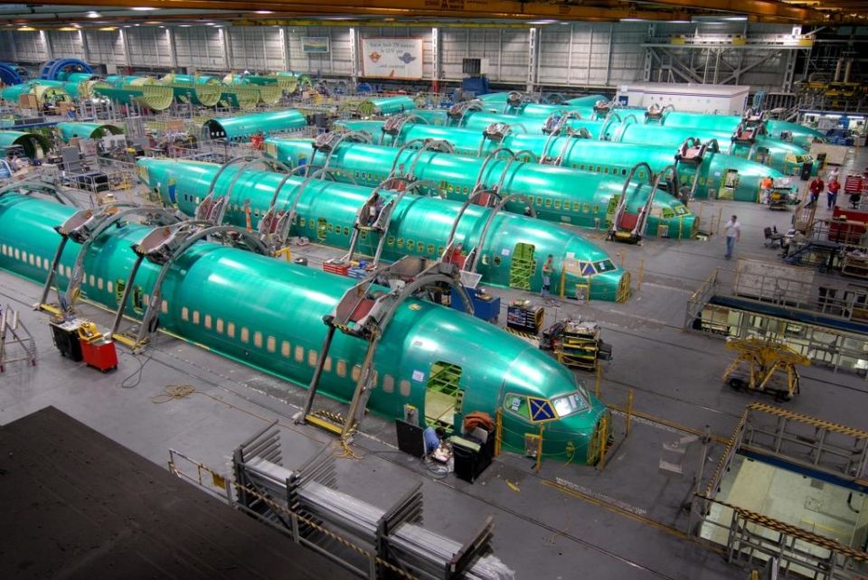 Produksi badan pesawat Boeing 737 di Spirit AeroSystems