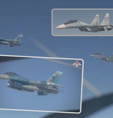 F-16 cegat Tu-95MS yang dikawal Su-30MS dan Su-35S_ Airspace Review (1)