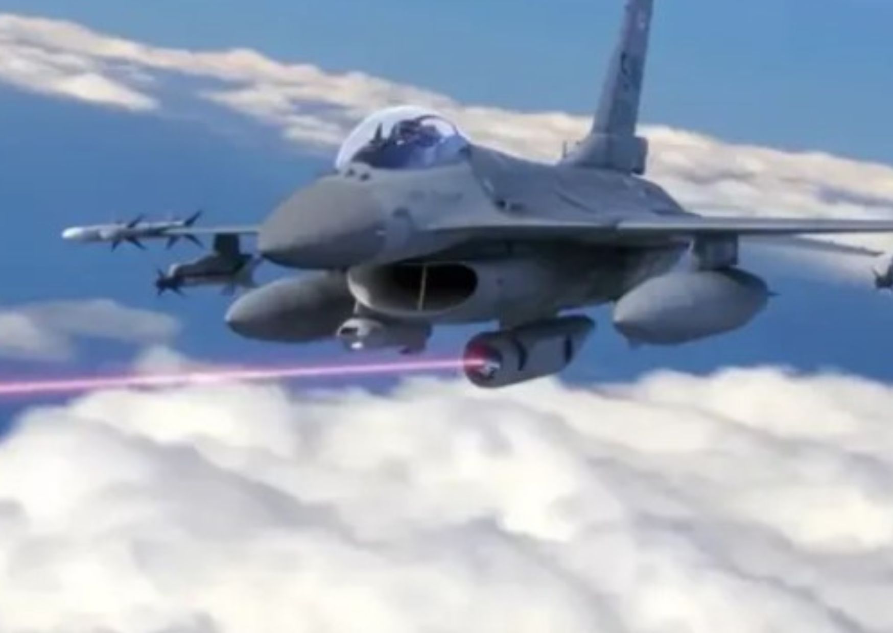 Ilustrasi senjata laser di F-16