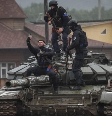 Pasukan Rusia di Izium Ukraina_