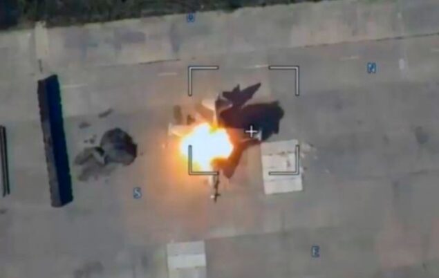 Drone Lancet menyerang MiG-29 Ukraina