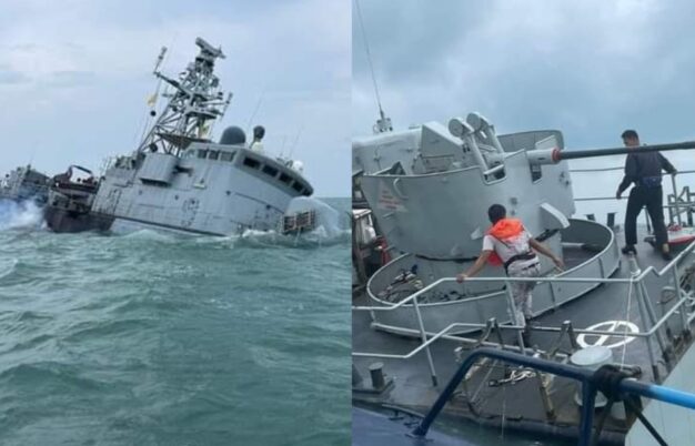 Kapal KD Pendekar Angkatan Laut Malaysia tenggelam