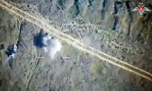 Serangan drone Rusia terhadap alutsista Ukraina di Kursk