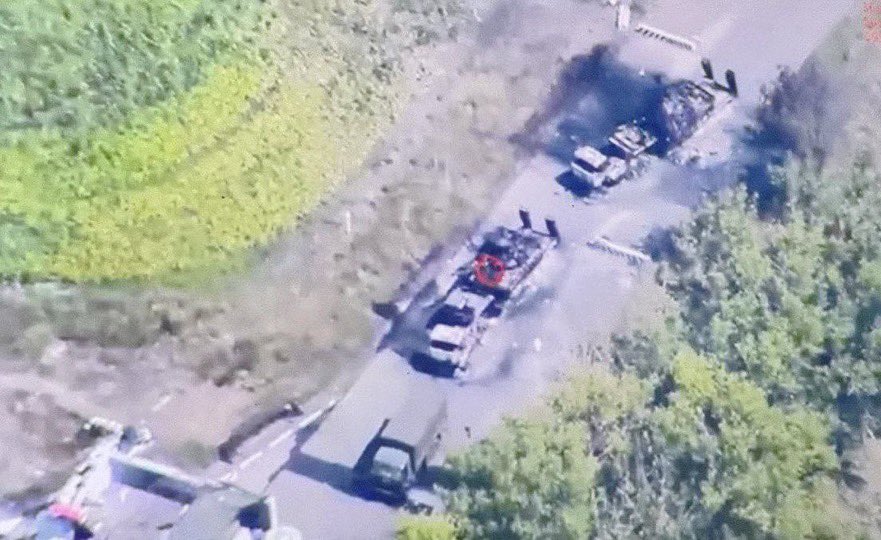 Truk-truk logistik pasukan Rusia diserang drone-drone Ukraina di wilayah Kursk
