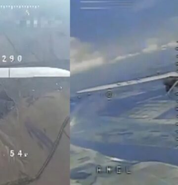 Drone FPV Ukraina mencegat drone Merlin-VR Rusia