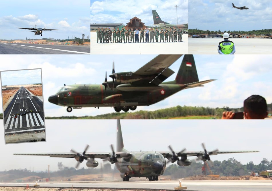 Sukses uji coba pendaratan pesawat oleh TNI AU di Bandara IKN _ Airspace Review