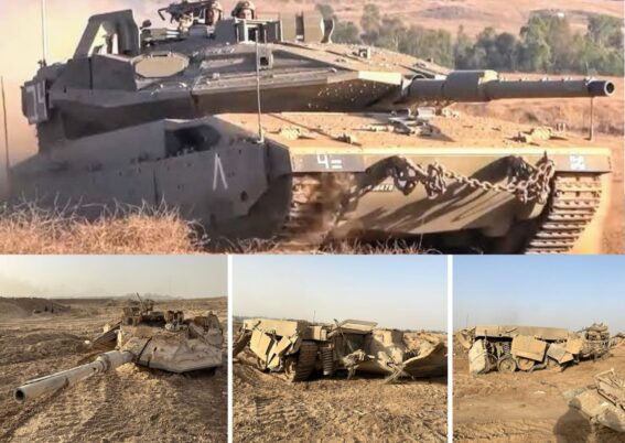 Tank Merkava IV hancur oleh bahan peledak rakitan di Gaza
