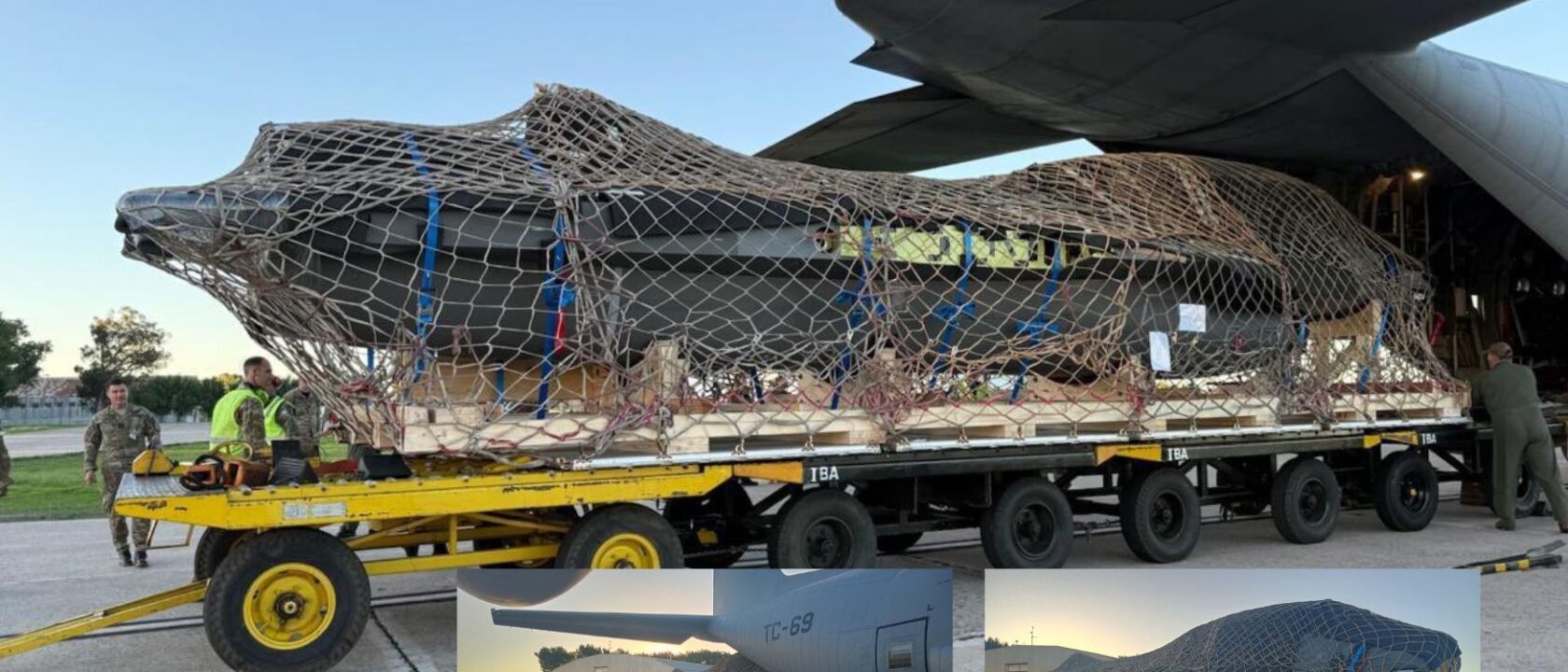 KC-130H Argentina mengangkut F-16BM dari Denmark