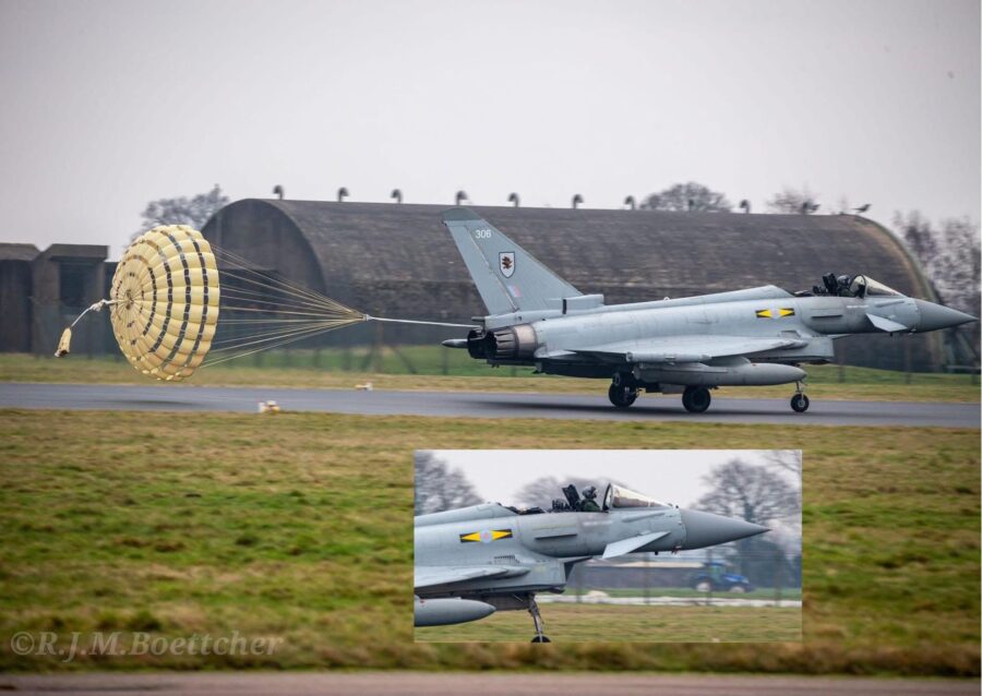 Typhoon RAF mendarat tanpa kanopi