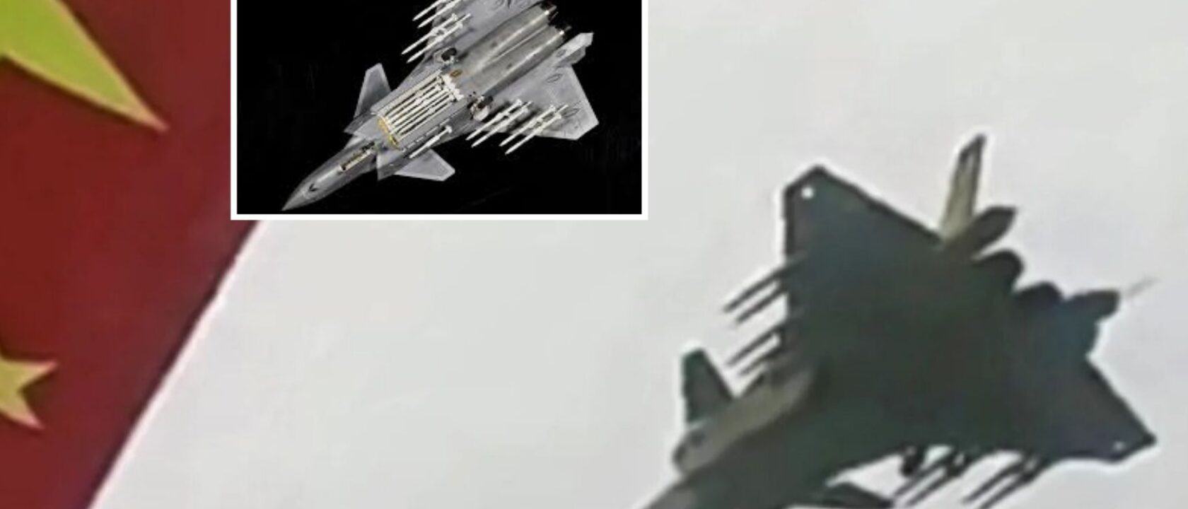 J-20 terlihat terbang dengan Beast Mode