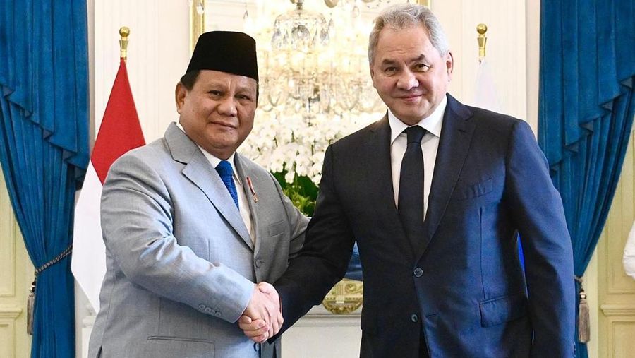 Prabowo dan Shoigu di Istana Negara Jakarta