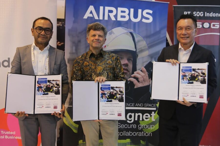 Airbus menandatangani MoU dengan Indosat dan PT SOG di Indo Defence 2024